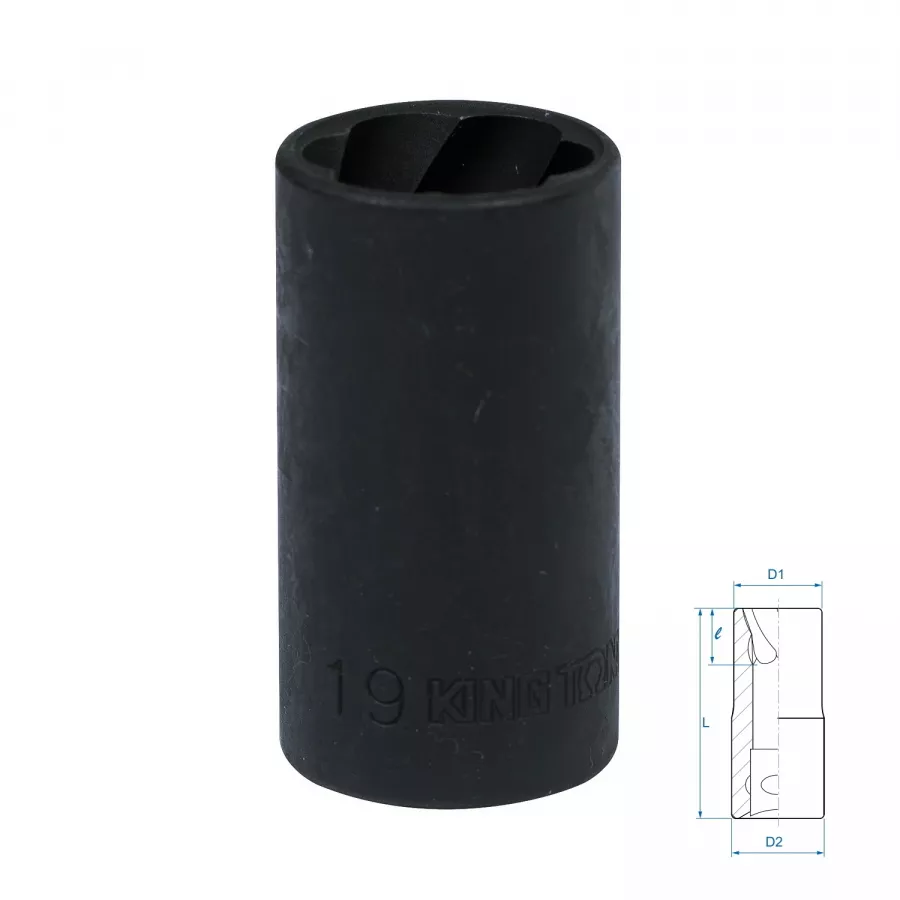 Головка для поврежденного крепежа 1/2", 19 мм KING TONY 9TD403-19M
