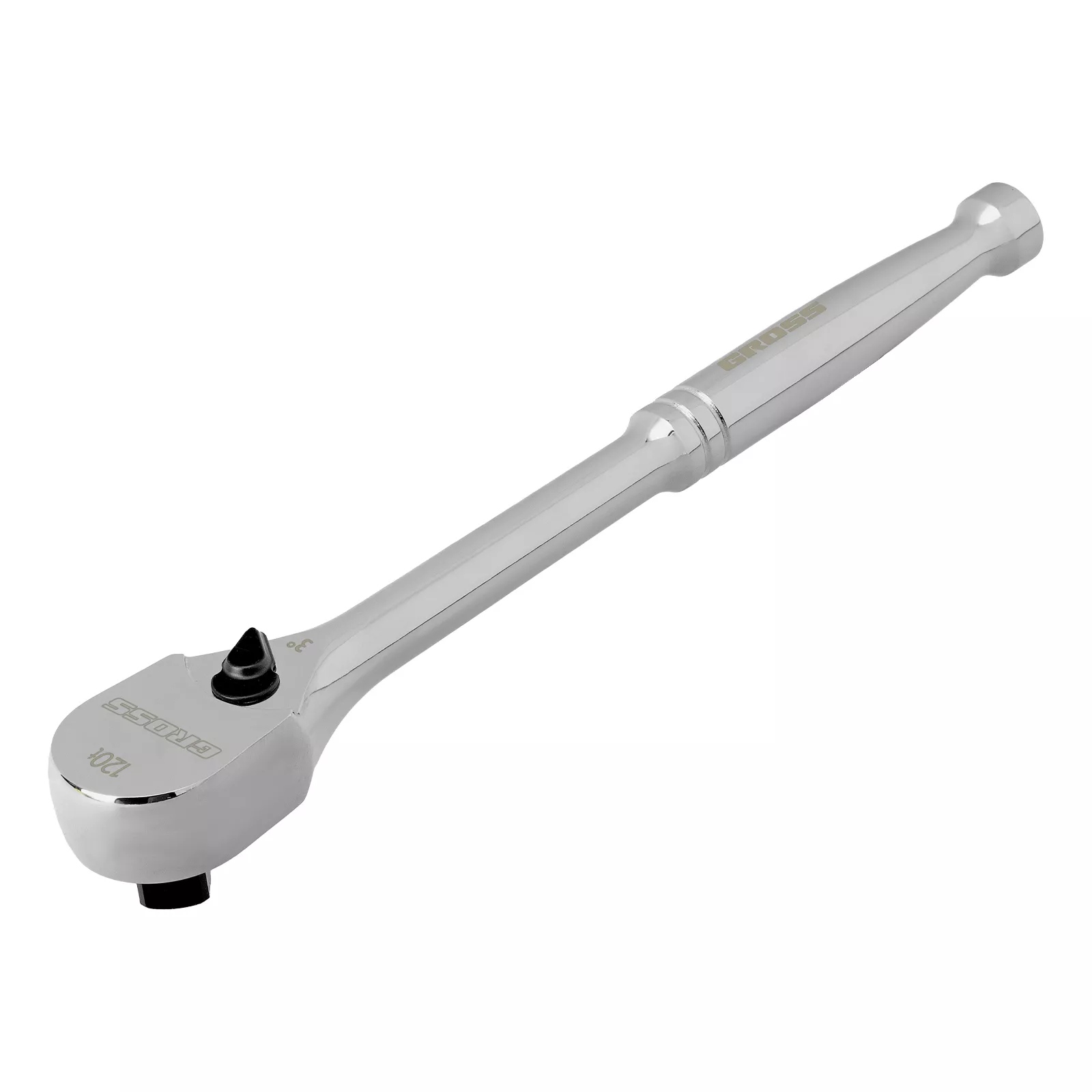 Ключ-трещотка 1/2", CrV, 120 зубьев, цельнометаллический, хром Gross