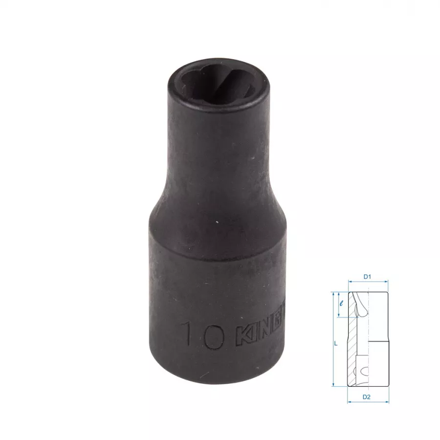 Головка для поврежденного крепежа 1/2", 10 мм KING TONY 9TD403-10M