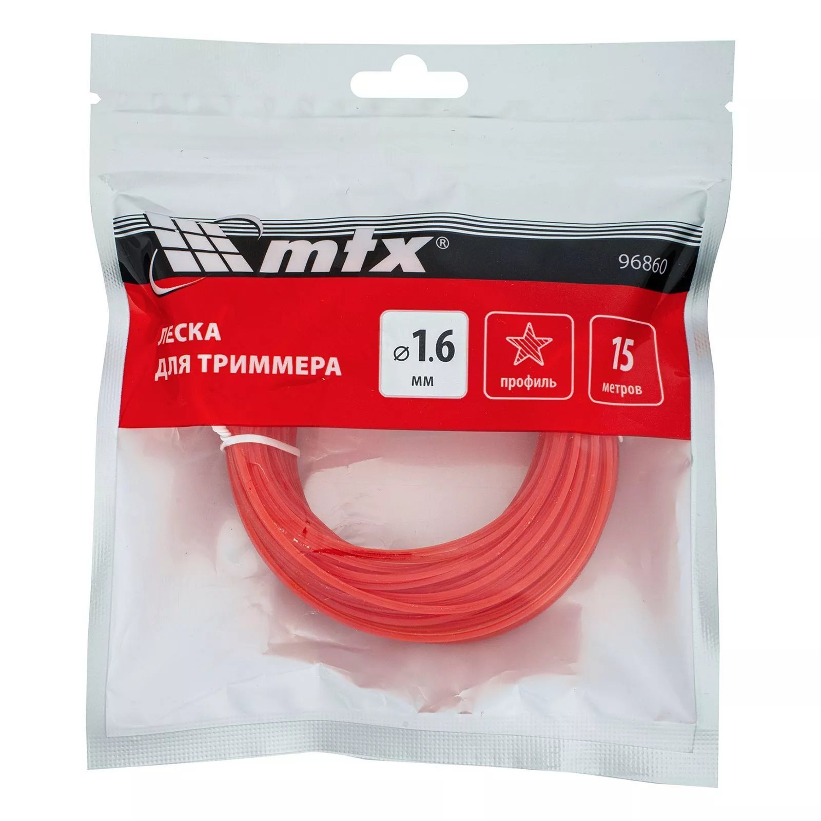 Леска для триммера звезда 1,6 мм х 15 м MTX
