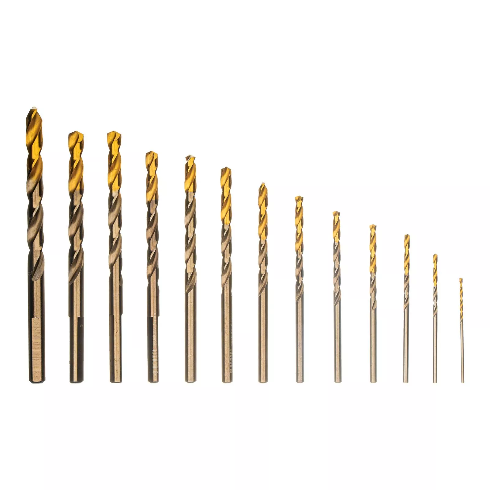 Набор сверл по металлу, 1,5-6,5мм, Р6М5К8-TiN, Golden Tip, 13 шт Denzel