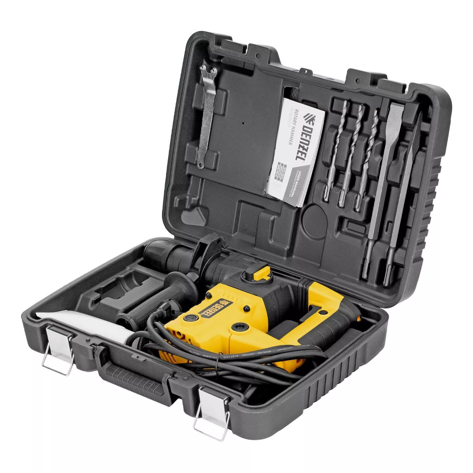 Перфоратор электрический RHVB-1100-26, SDS-plus, 1100 Вт, 4 Дж, 4 реж. Denzel