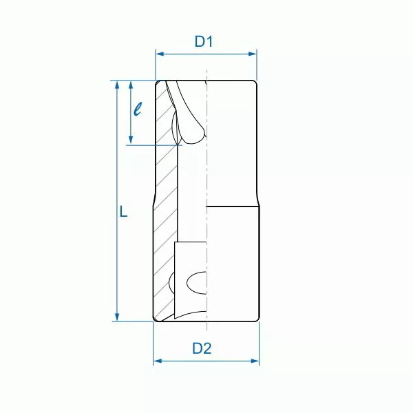 Головка для поврежденного крепежа 1/2", 22 мм KING TONY 9TD403-22M