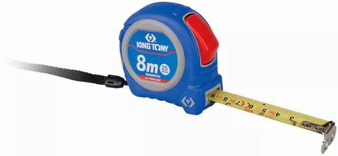 Рулетка измерительная 8 м, магнитный крюк KING TONY 79094-08M