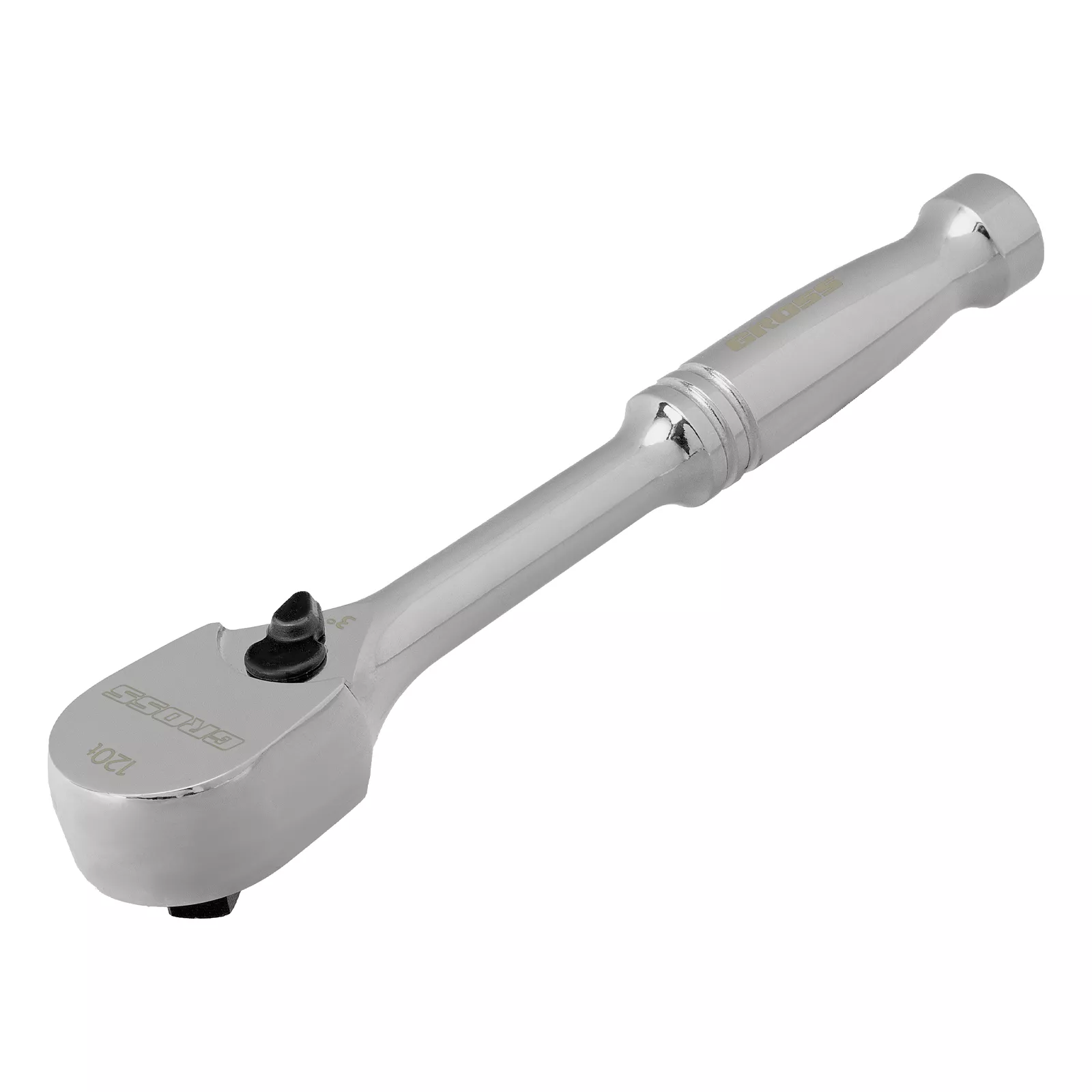 Ключ-трещотка 1/4", CrV, 120 зубьев, цельнометаллический, хром Gross