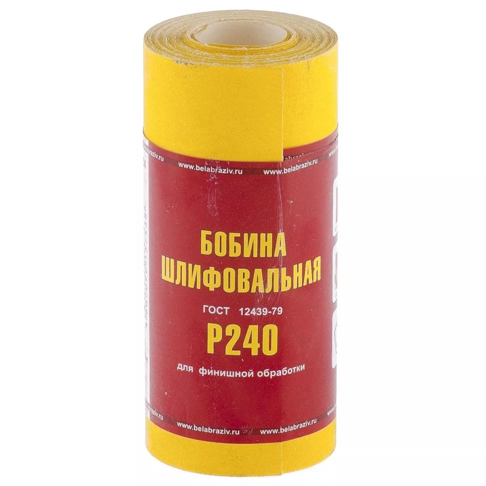 Шкурка на бумажной основе, LP41C, зернистость Р 240, мини-рулон 115 мм х 5 м, "БАЗ"