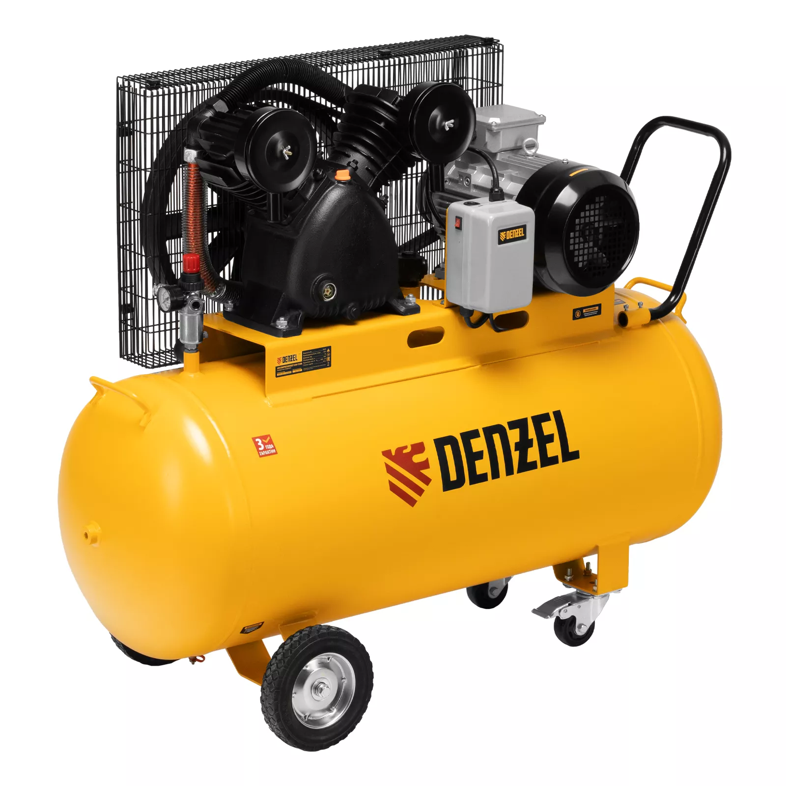 Компрессор воздушный рем. привод BCV 5500-T/200, 5,5 кВт, 200 литров, 850 л/мин Denzel