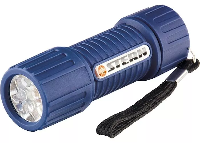 Фонарь светодиодный, синий корпус с мягким покрытие, 9 Led, 3 х ААА Stern