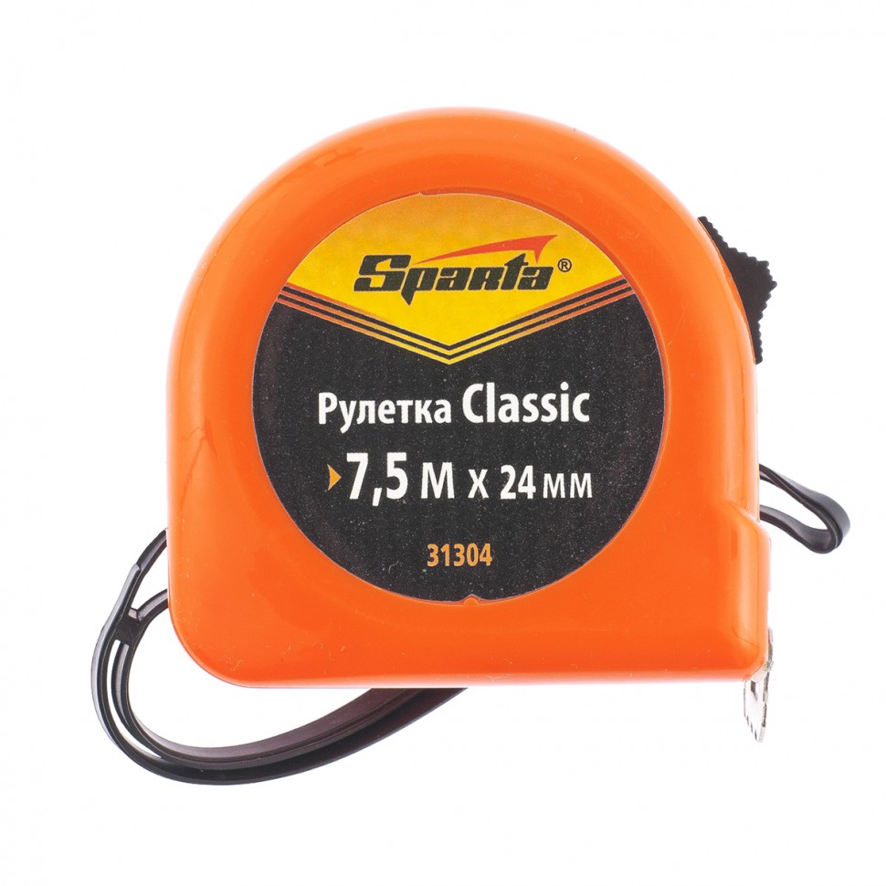 Рулетка Classic,7,5 м х 24 мм,пластиковый корпус Sparta