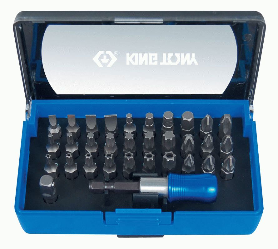 Набор вставок (бит) 1/4", PH, PZ, Hex, Torx, Slotted, 32 предмета KING TONY 1032CQ