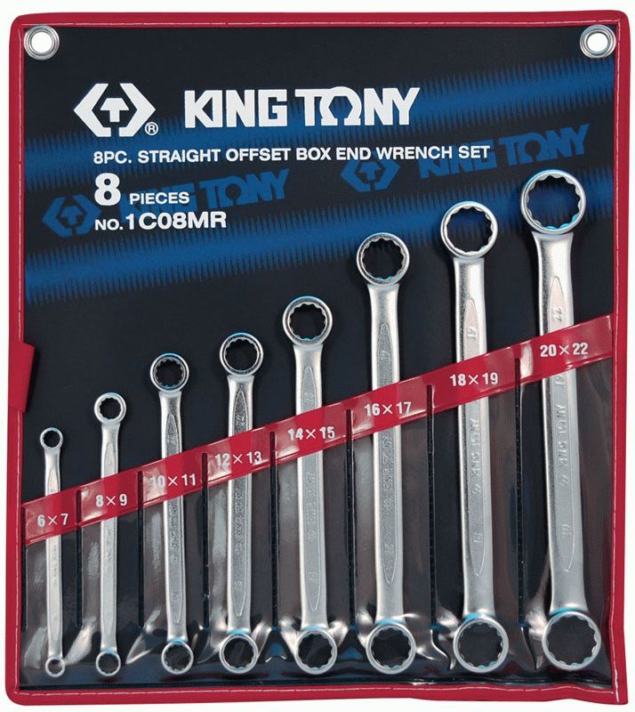 Набор накидных ключей, 6-22 мм 8 предметов KING TONY 1C08MR