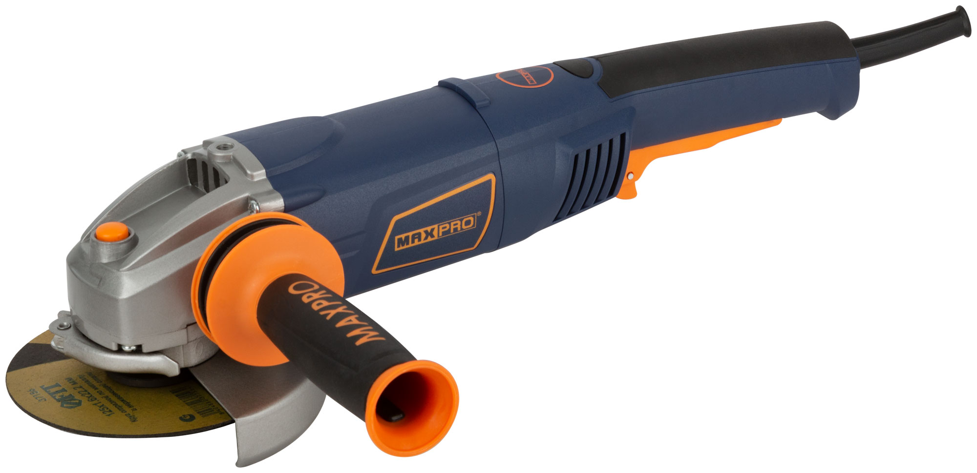 MAX-PRO Шлифмашина угловая 950 Вт; 11000об/мин; быстрозажимной кожух 125мм; длинная; антивибрационная ручка; 2,3 кг; кор.