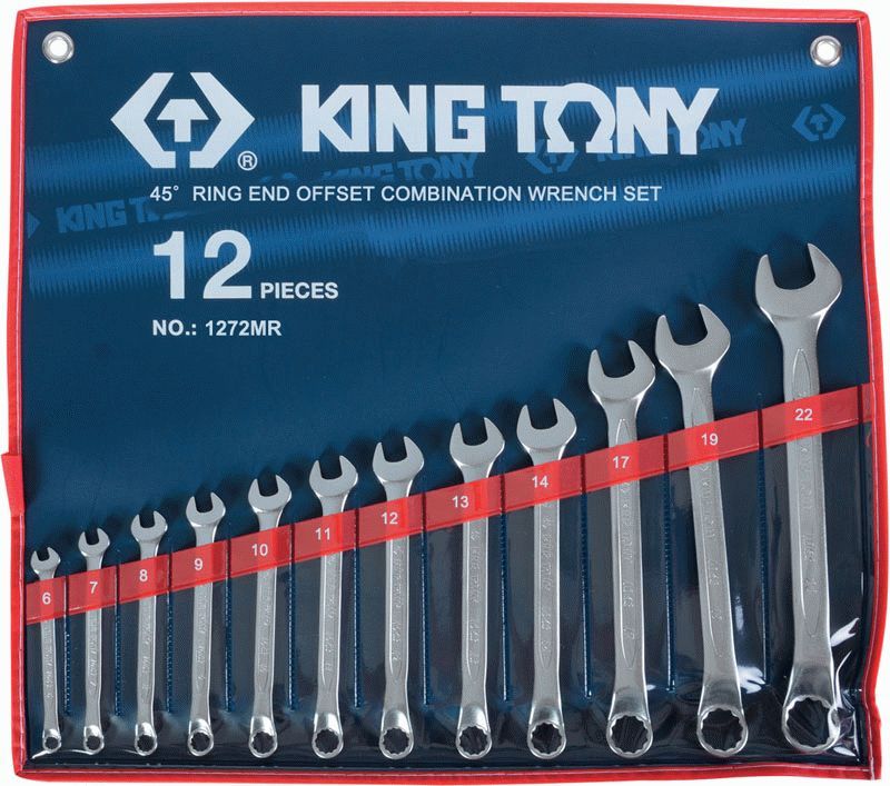 Набор комбинированных ключей, 6-22 мм, 12 предметов KING TONY 1272MR
