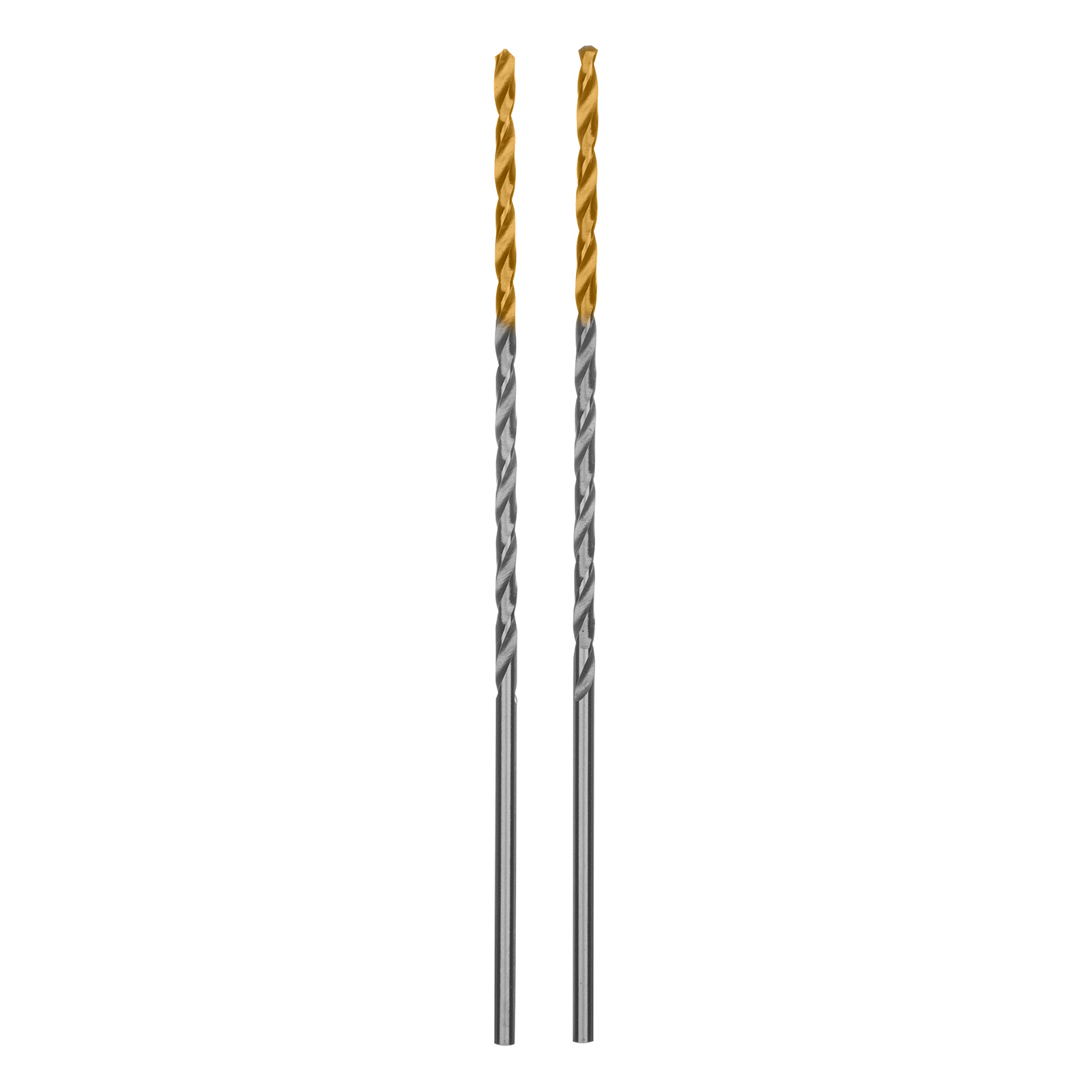 Сверло спиральное по металлу 2 х 86 мм Р6М5, Golden Tip, удлиненное, 2шт. Denzel