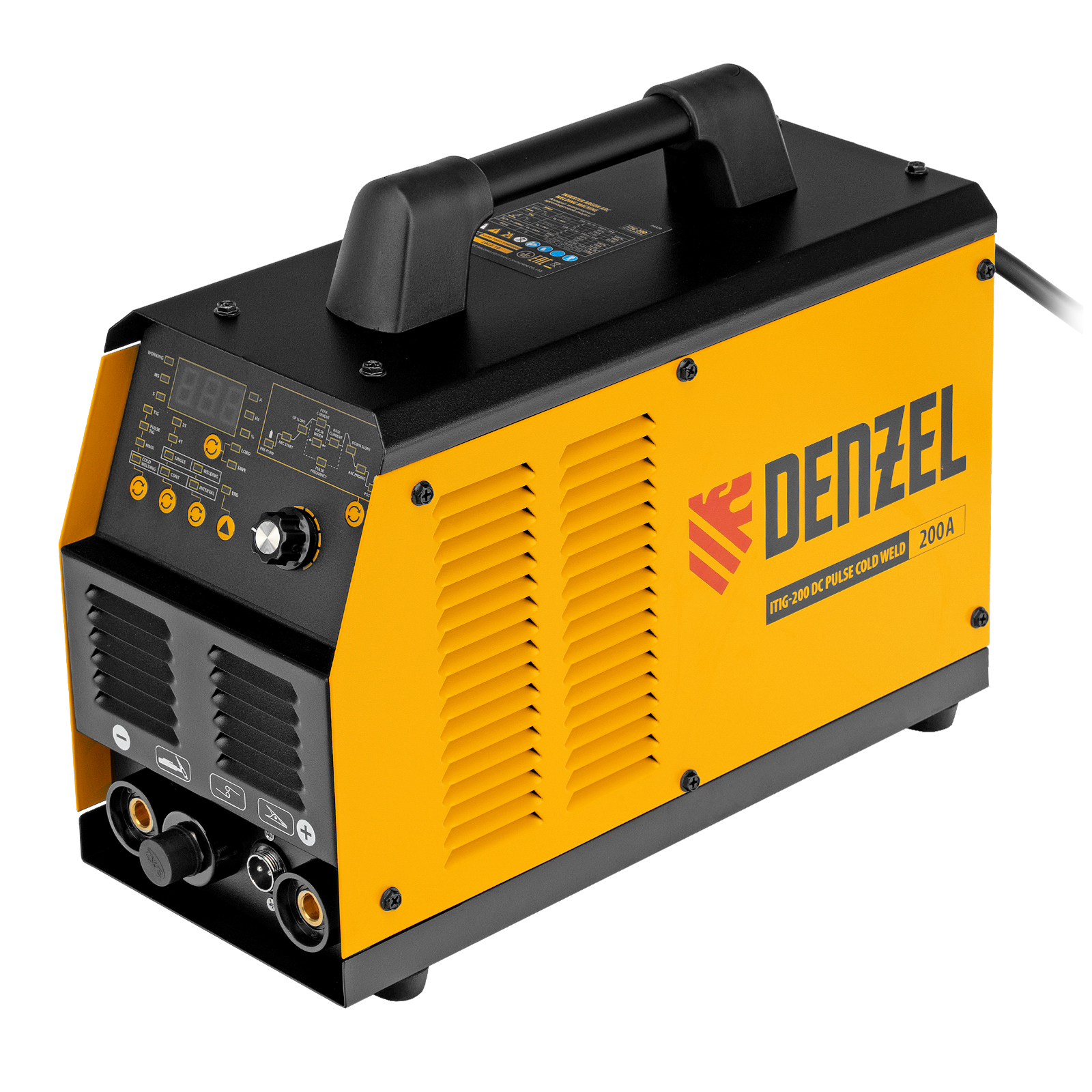 Аппарат инвертор. аргонодуговой сварки ITIG-200 DС Pulse Cold Weld, 200 А, ПВ 60% Denzel