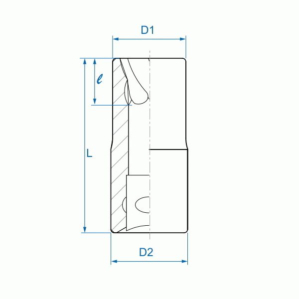 Головка для поврежденного крепежа 1/2", 22 мм KING TONY 9TD403-22M