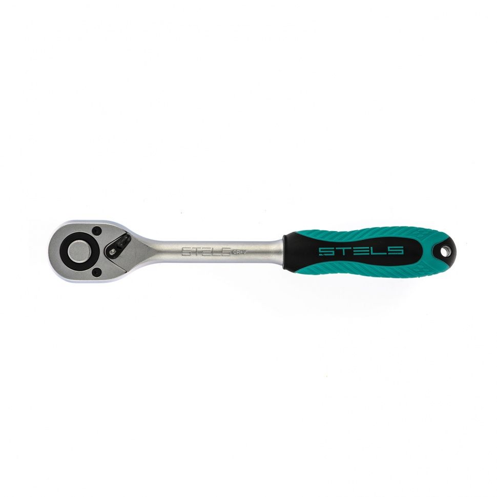 Ключ-трещотка 1/2", CrV, 72 зуба, с быстрым сбросом, матовый хром Stels