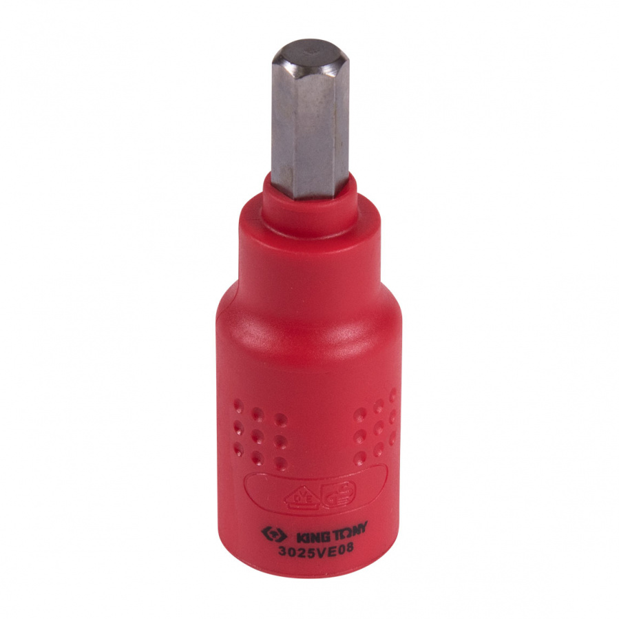 Насадка (бита) торцевая диэлектрическая 3/8", HEX, 8 мм, L = 65 мм KING TONY 3025VE08