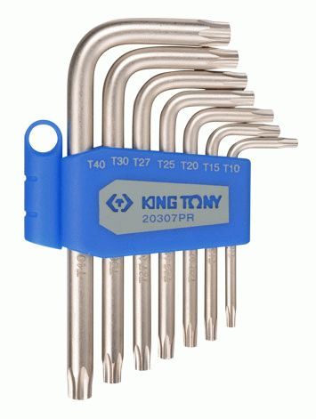 Набор Г-образных Torx, T10-T40, короткие, 7 предметов KING TONY 20307PR