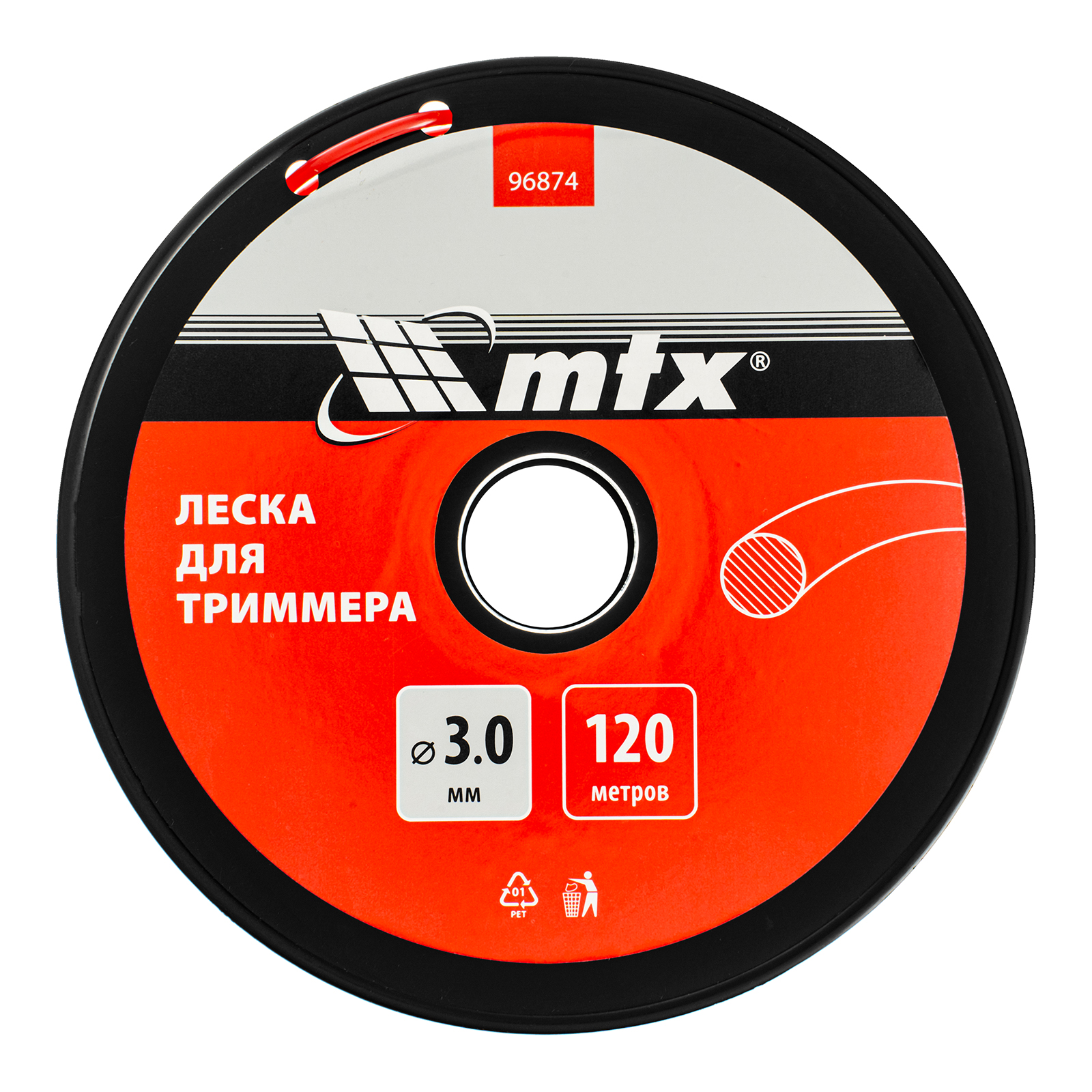 Леска для триммера круглая 3,0 мм х 120 м, на катушке MTX