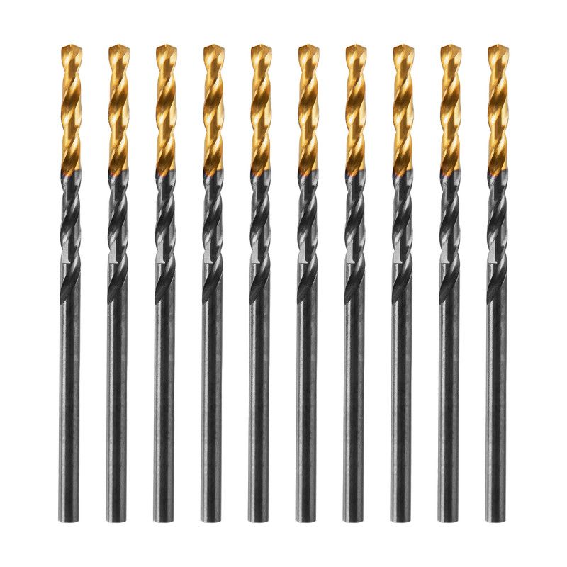 Сверло по металлу, 2,5 мм, HSS-Tin, Golden Tip, 10 шт. Denzel