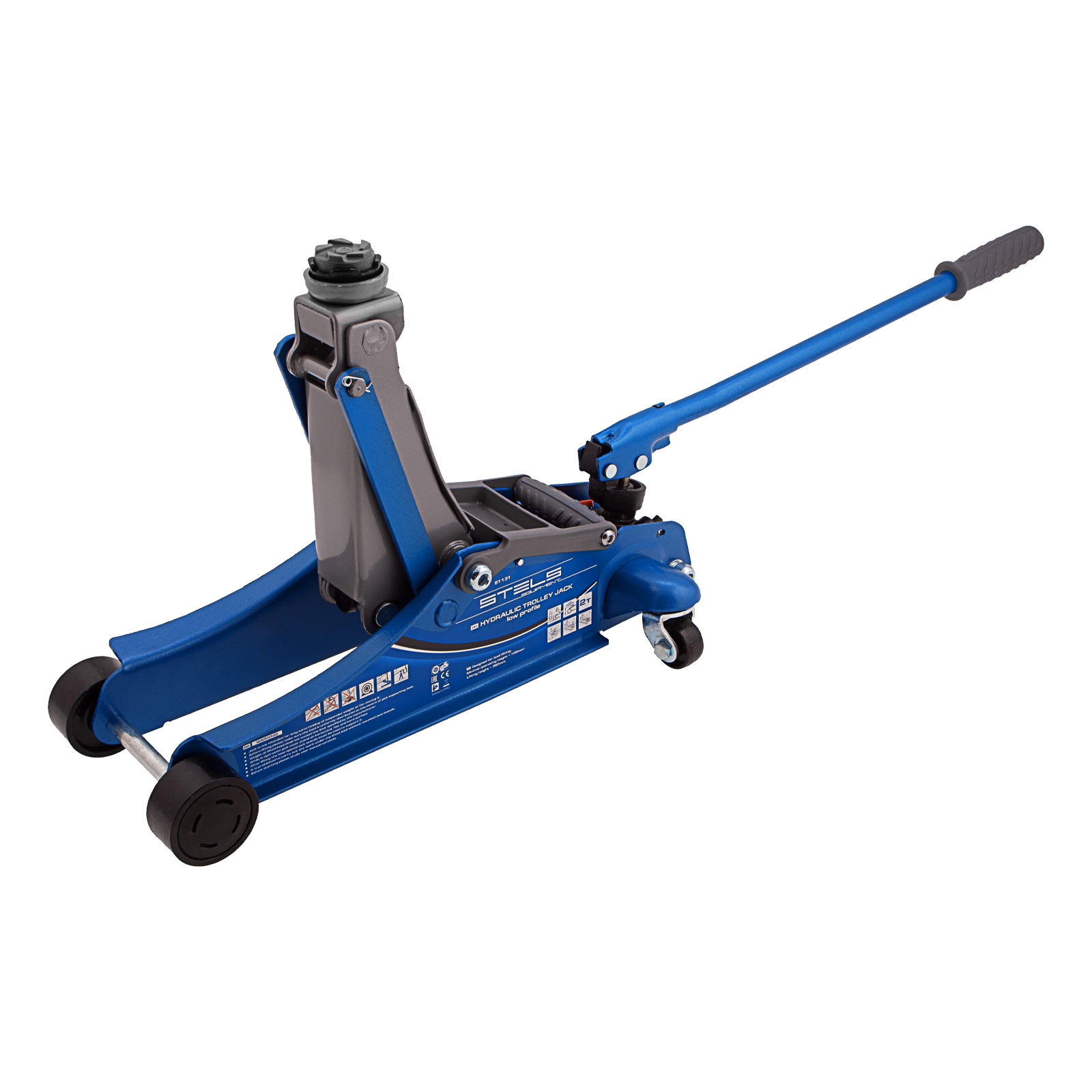 Домкрат гидравлический подкатной, поворотная рукоятка, 2т LOW PROFILE, 100-350 мм Stels