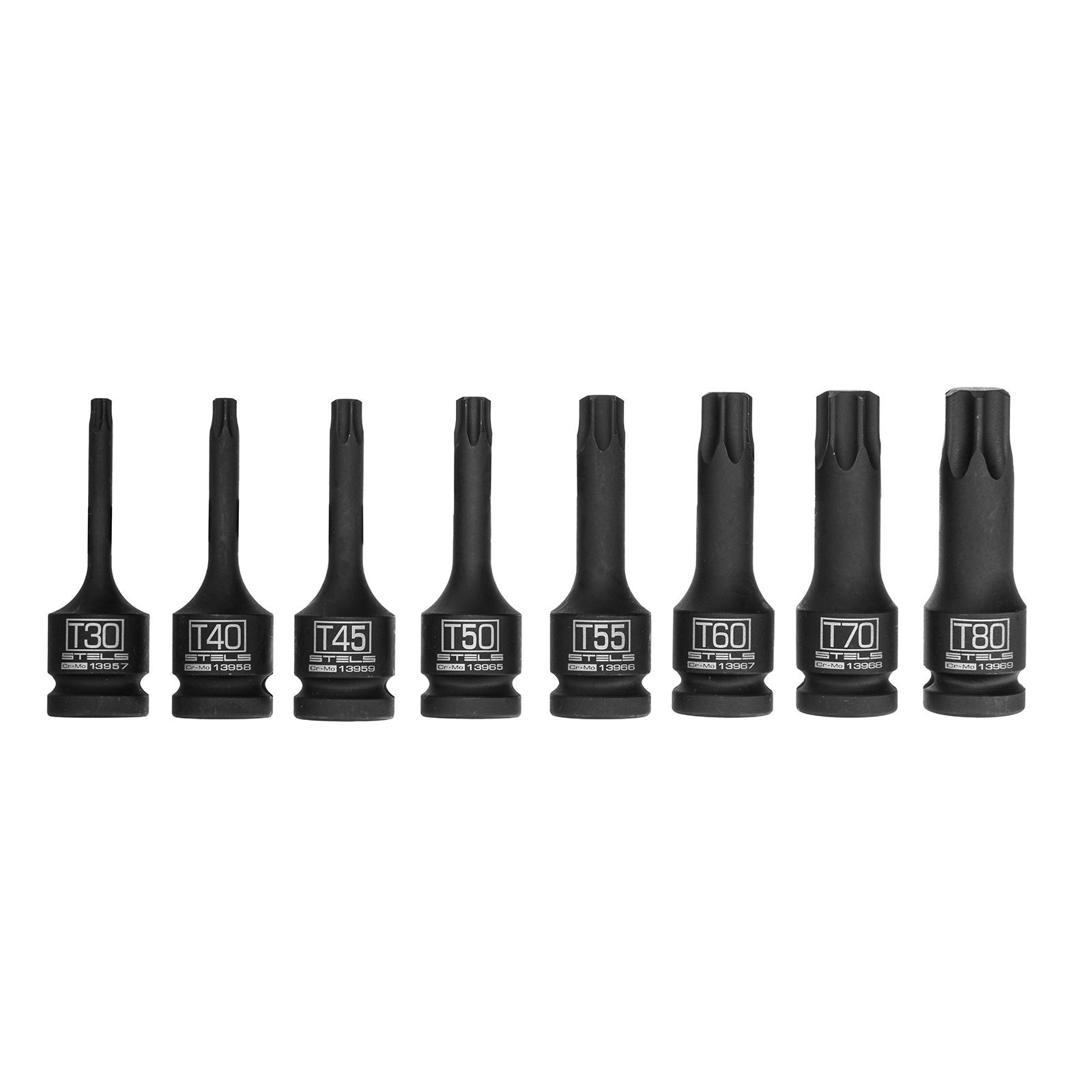 Набор ударных торцевых головок Torx 1/2",  в кейсе, 8 шт. Stels