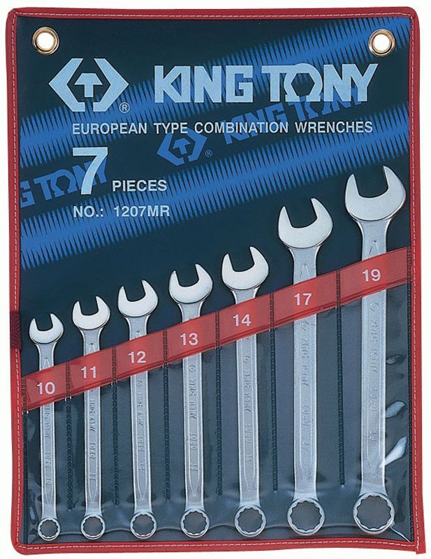 Набор комбинированных ключей, 10-19 мм, 7 предметов KING TONY 1207MR