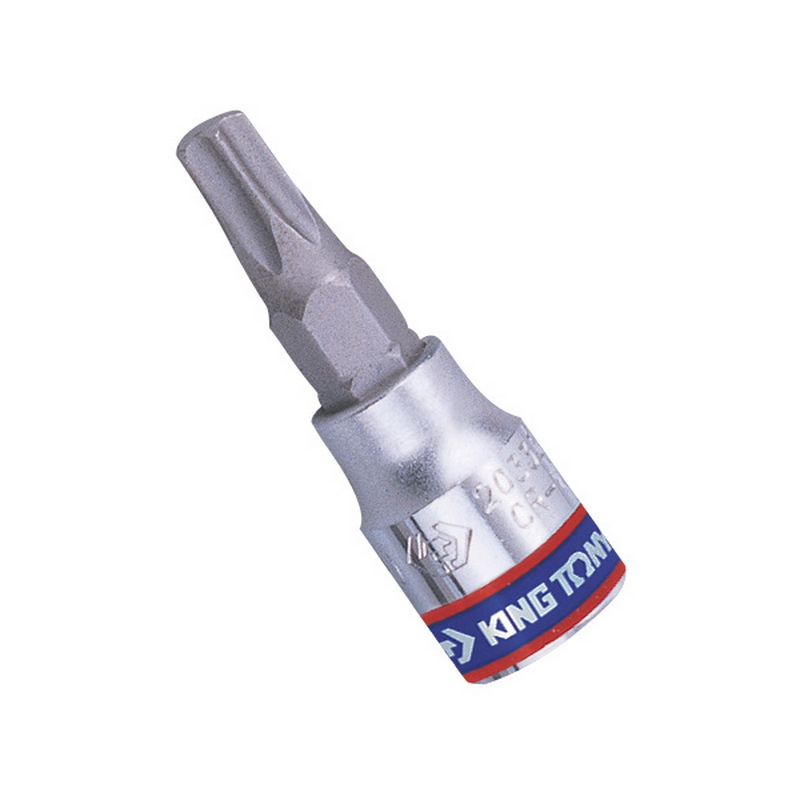Насадка (бита) торцевая 1/4", Torx, T10, L = 37 мм, с отверстием KING TONY 203710