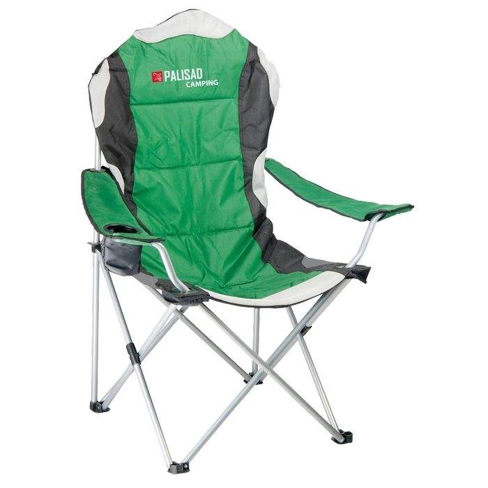 Кресло складное с подлокотниками и подстаканником, 60 х 60 х 110/92 см, Camping Palisad