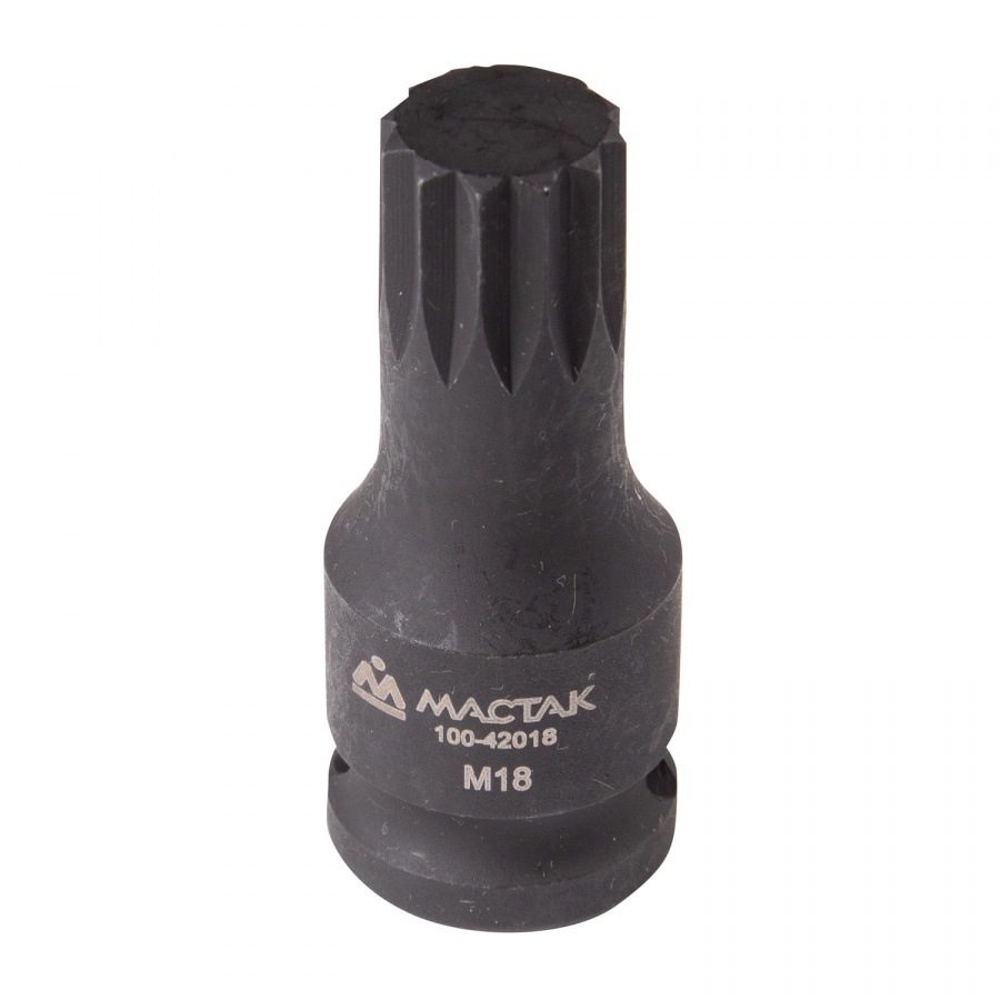 Торцевая насадка 1/2", SPLINE, M18 для болта задней ступицы VAG МАСТАК 100-42018