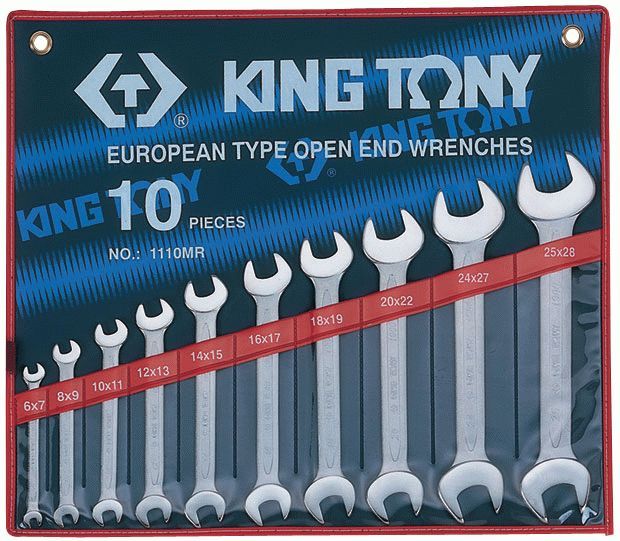 Набор рожковых ключей, 6-28 мм, 10 предметов KING TONY 1110MR