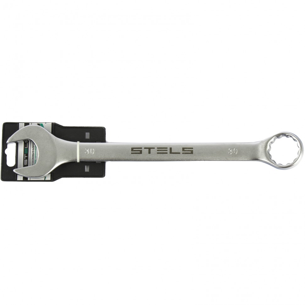 Ключ комбинированный, 30 мм, CrV, матовый хром Stels
